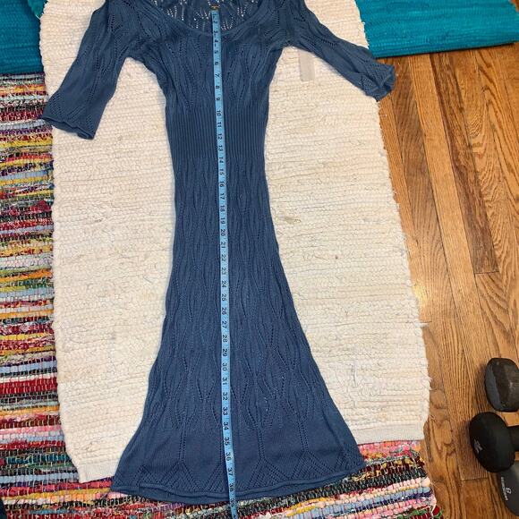 VINTAGE 90's DEADSTOCK NWT DESIGNER CROCHET BOHO DRESS XS - Picture 3 of 7